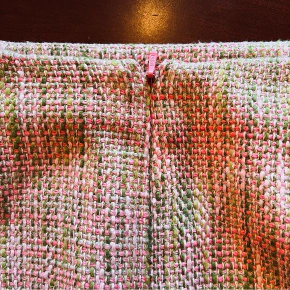 SIGRID OLSEN Tweed Designer Pink/Green Knee Length Pencil Skirt Sz 10 - Picture 5 of 8